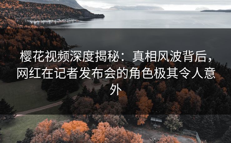 樱花视频深度揭秘：真相风波背后，网红在记者发布会的角色极其令人意外